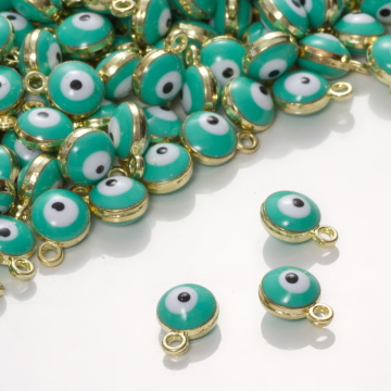 Zawieszka emaliowana oczko turkusowe 7mm