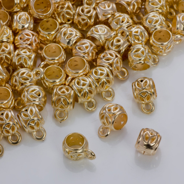 Krawatka z pacyfką do rzemieni w złotym kolorze 10mm