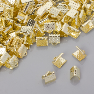 Końcówki zaciskowe szczęki szerokie w złotym kolorze 8x8mm