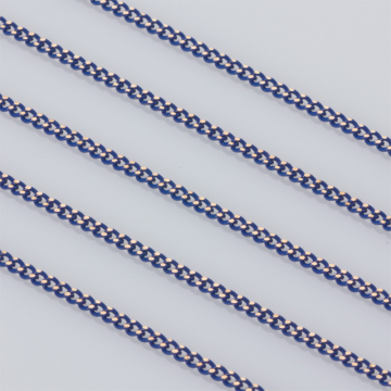 Łańcuszek pancerka powlekany 3x2mm niebieski