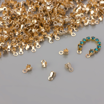 Końcówki do taśm z kryształkami 2,5mm real gold color