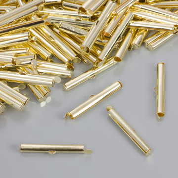 Końcówki w kolorze złotym do płaskich bransoletek 29x4mm