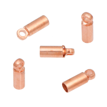 Końcówki do rzemieni i sznurków w kolorze rose gold 9x2,5mm