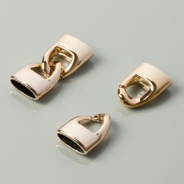 Końcówki akrylowe do rzemieni z zapięciem real gold 30x14mm