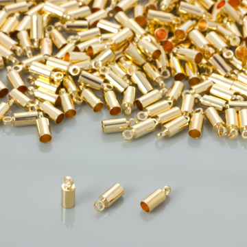 Końcówki do rzemieni kolor złoty 3mm