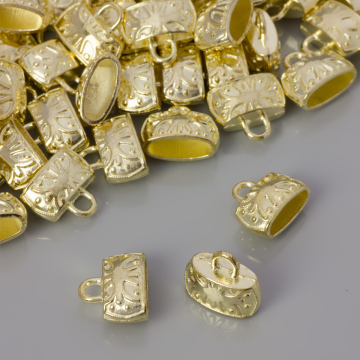 Końcówka płaska zdobiona light gold 11x5mm