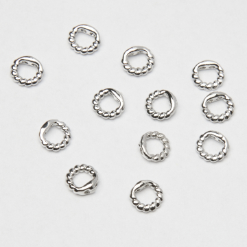 Końcówki okągłe skręcane do nici, linek, sznureczków mosiądz posrebrzany 925  0,7mm