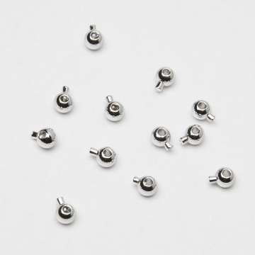 Zacisk w kształcie kulki do nici, linek, sznureczków mosiądz posrebrzany 925 0,8mm