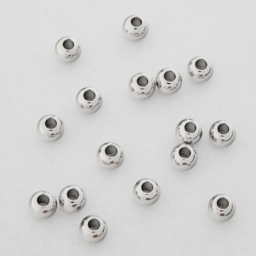 Kulki z mosiądzu w kolorze srebrnym 5mm