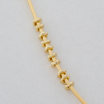 Przekładka krążek gnieciony z mosiądzu w kolorze złotym 3x1,5mm