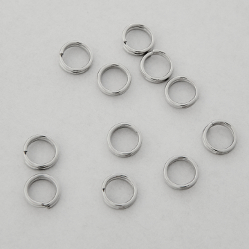 Kółeczka sprężynki z mosiądzu w kolorze srebrnym 6mm