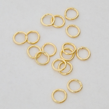 Kółeczka zamknięte z mosiądzu w kolorze złotym 6x0.8mm