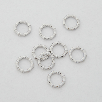 Kółeczko ozdobne z mosiądzu w kolorze srebrnym 8mm