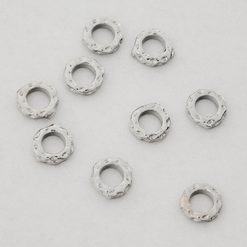 Kółeczko ozdobne z mosiądzu w kolorze srebrnym 6mm