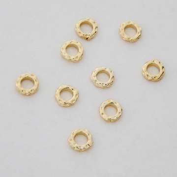 Kółeczko ozdobne z mosiądzu w kolorze złotym 6mm