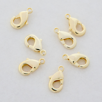 Zapięcie karabińczyk z mosiądzu w kolorze złotym 10mm