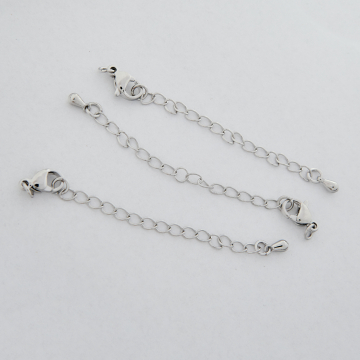 Zestaw do wykończenia naszyjnika z mosiądzu w kolorze srebrnym 6,5cm