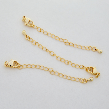 Zestaw do wykończenia naszyjnika z mosiądzu w kolorze złotym 6,5cm