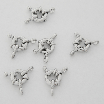 Zapięcie ozdobne federing z mosiądzu w kolorze srebrnym 9mm