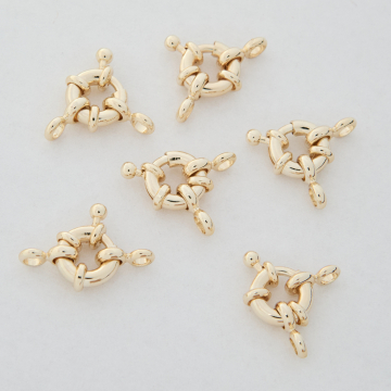 Zapięcie ozdobne federing z mosiądzu w kolorze złotym 9mm