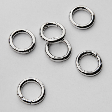 Zapięcie ozdobne kółko do naszyjników z mosiądzu w kolorze srebrnym 16mm