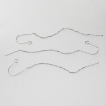 Baza kolczyka na łańcuszku z mosiądzu w kolorze srebrnym 8,5cm