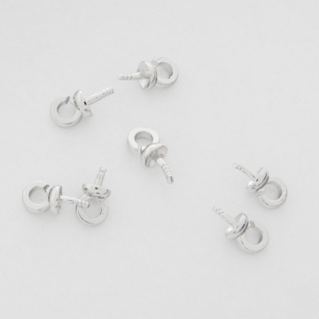 Krawatka typu cwerga do zawieszania koralików z mosiądzu w kolorze srebrnym 7x0,7mm