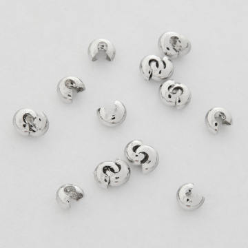 Crimp cover do chowania supełków i zacisków z mosiądzu w kolorze srebrnym 3mm