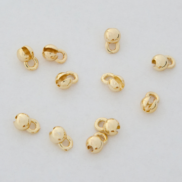 Końcówki kuleczki zaciskowe do wykańczania naszyjników i bransoletek z mosiądzu w kolorze złotym 4x1mm