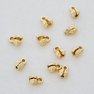 Końcówki kuleczki ozdobne zaciskowe do naszyjników z mosiądzu w kolorze złotym 0,8mm