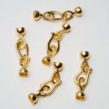 Zapięcie ozdobne do pereł z mosiądzu w kolorze złotym 30,5mm