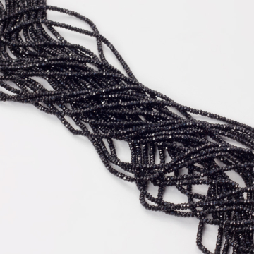 Czarny spinel oponka fasetowana 2x1,5mm - na sznurze
