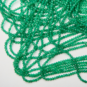 Onyks zielony kulka fasetowana 3mm