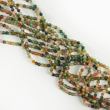 Agat indyjski kulka fasetowana 3,5mm - na sznurze