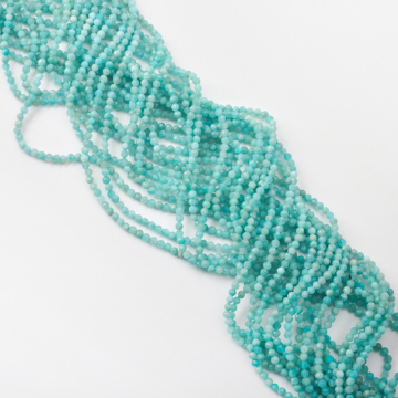 Amazonit kulka fasetowana 3mm - na sznurze