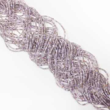 Ametyst kulka fasetowana 2mm - na sznurze
