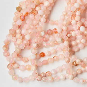 Agat sakura kulka fasetowana diamentowa 7,5mm
