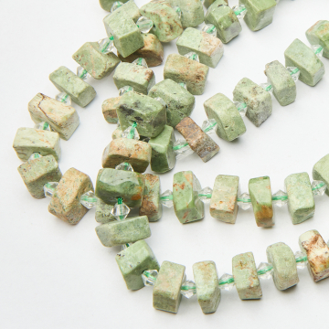 Zielony opal kwadrat zaokrąglony nieregularny 7x14mm