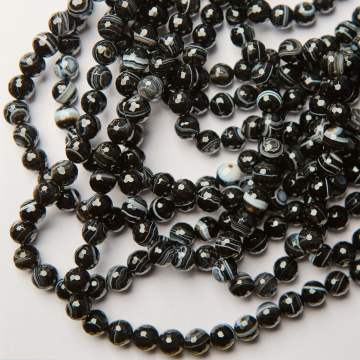 Czarny agat kulka fasetowana 10mm