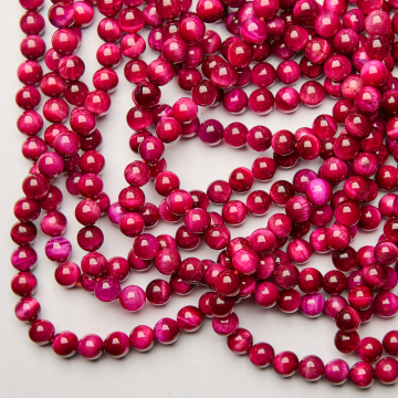 Różowe tygrysie oko kulka gładka 8,5mm