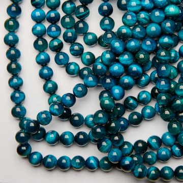 Niebieskie tygrysie oko kulka gładka 10,5mm