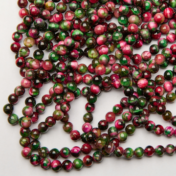 Tygrysie oko kulka zielonoróżowa 8,5mm