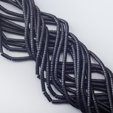 Onyks krążek gładki matowy 2x3mm - na sznurze