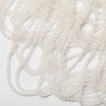 Agat biały kulka fasetowana 3,5mm