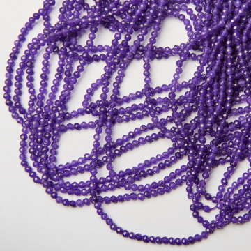 Agat kulka fasetowana ciemny fiolet 3,5mm