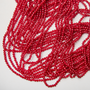 Agat bordo kulka fasetowana 3,5mm