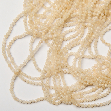 Agat kremowy kulka fasetowana 3,5mm