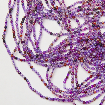 Agat lawenda kulka fasetowana 3,5mm