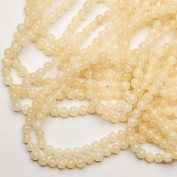 Jadeit kulka gładka ecru 6,5mm