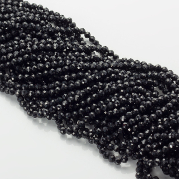 Czarny spinel kulka fasetowana czarna 3,5mm - na sznurze